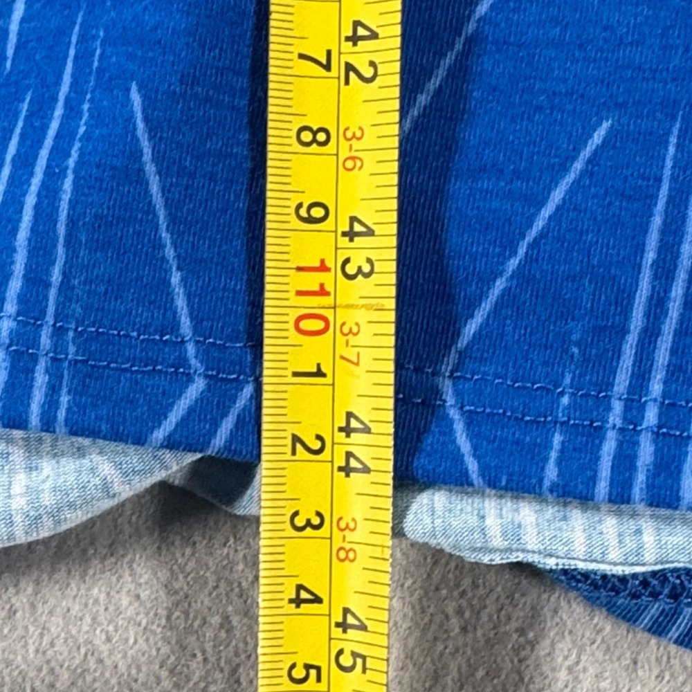 LuLaRoe Maxi Skirt Blue Geometric Diamond Print Fold Over Waist M - Picture 10 of 10